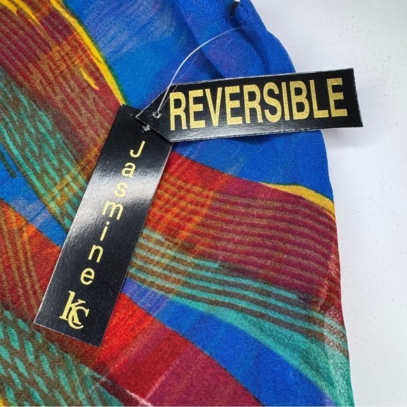 Jasmine KC Reversible Mesh Maxi Dress | Multicolor Abstract Print | Size M NWT - Picture 6 of 8